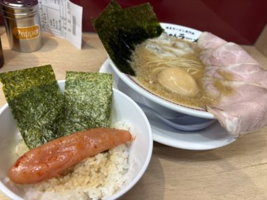 ラーメンと明太子ご飯