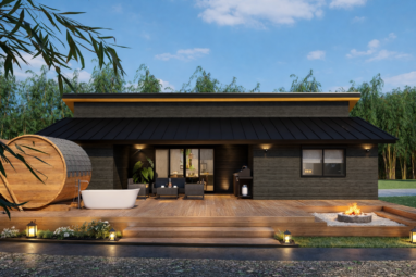 モダンな外観のバンガロー