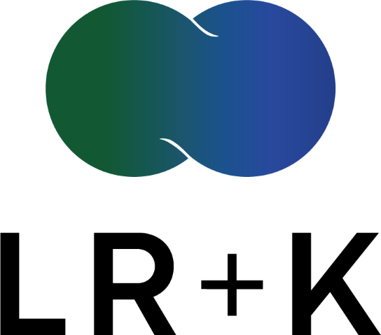 重なり合う緑と青の円形グラフィック