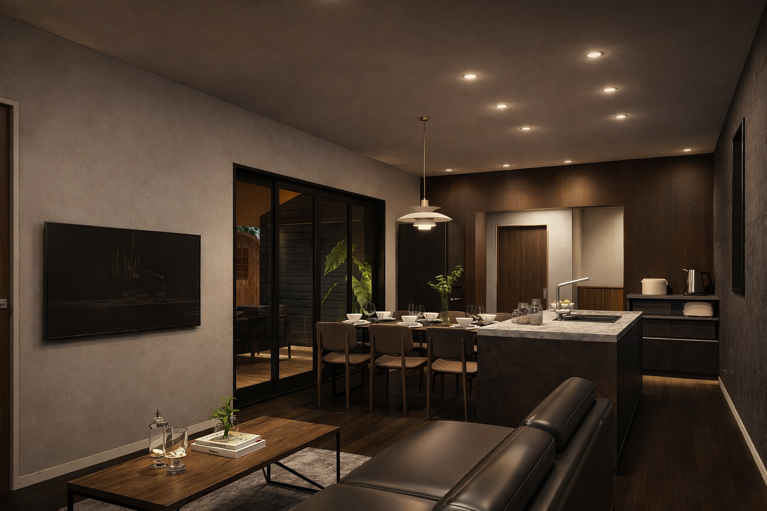 モダンなリビングダイニングルーム